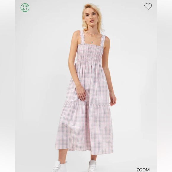 Cottagecore pastel plaid shirred maxi dress - Picture 1 of 12